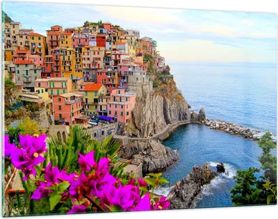 Produktbild von Bilder auf glas - Italien küste felsen landschaft - 120x80cm - Glasbilder - Wandbilder - Kunstdruck - zum Aufhängen bereit - Wanddekoration aus Glas - Glas Bilder - Wandbild auf Glas - GAA120x80-2684