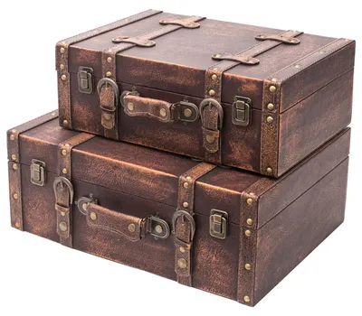 Vintage Holzkoffer mit Klassik Design von HMF im Set in verschiedenen Größen