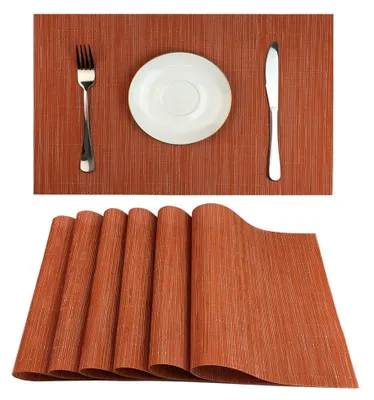 Obrázek produktu pro Podtácky, sada 6 kusů, pro jídelní stůl, rozměry 45 cm x 30 cm, barva: oranžová