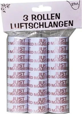 Produktbild von Udo Schmidt 11205- Luftschlangen - 3 Rollen je 9 Stk. - rosegold - Just Married, für die Hochzeit
