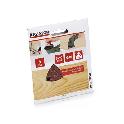 Produktbild von Kreator Dreieckiges Schleifpapier G41 3x90 Mm 5 Einheiten Golden  Golden One Size