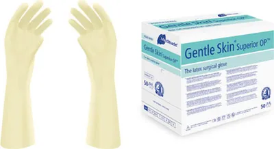 Produktbild von 200 Paar Gentle Skin Superior OP-Handschuhe - natur - steril - puderfrei - Gr. 9