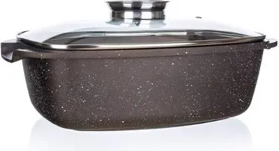 Produktbild von PREMIUM Tmavohnedý nepriľnavý pekáč 28x28x8 cm s vekom s aromatickým gombíkom