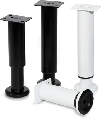 Produktbild von TolleTour 4er Set Möbelfüße Teleskopfuß Set Tischfuß Stützfuß Möbelbeine Möbelbeine Metall Füße Weiß 12-18cm