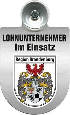 Produktbild von Einsatzschild mit Saugnapf - Lohnunternehmer im Einsatz - incl. Regionenwappen 393824 Color - Region Brandenburg