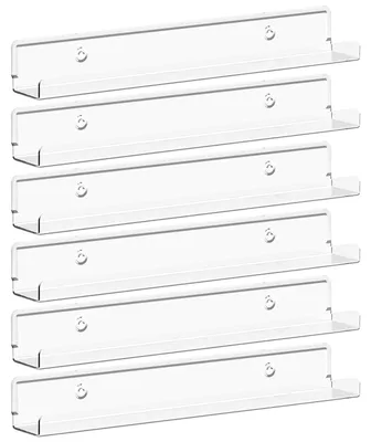 Produktbild von Set aus 6 Schwimmenden Regalen aus Klarem Acryl für Schallplatten