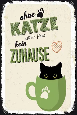Produktbild von vianmo Holzschild 30x20 cm ohne Katze ist Haus kein Zuhause