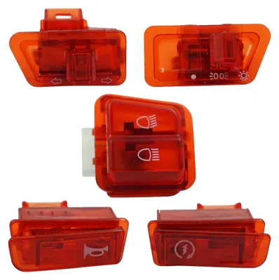 Imagen del producto de Interruptores para motocicleta, compatibles con motores GY6, juego de 5 piezas, color rojo