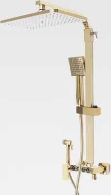 Produktbild von Duscharmatur Gold Gebürstet Duschsystem Duschset Dual Funktionen Set Mit Handbrause Regendusche set Badezimmer