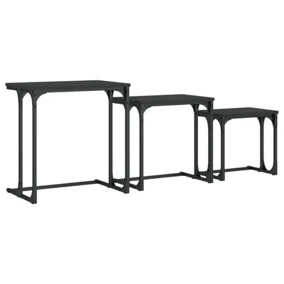 Produktbild von "im Sonderangebot"Kaffeetisch,3er set, elegantes Design - Satztische - Wohnzimmertisch Schwarz Holzwerkstoff - Couchtische DEMöbel667584