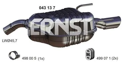 Produktbild von ERNST 043137 Endschalldämpfer für OPEL Vectra C Limousine (Z02) Auspuff
