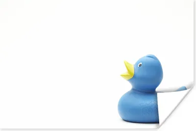 Produktbild von MuchoWow® Poster Gummi-Ente - Blau - Weiß 180x120 cm - Fotoplakat