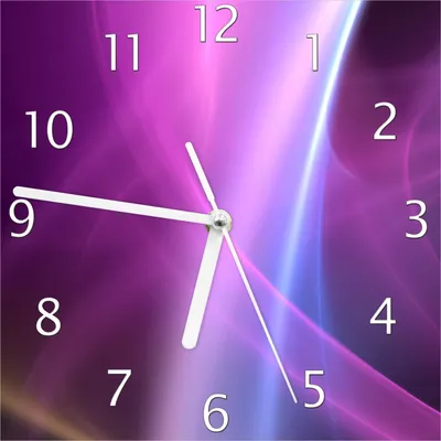Produktbild von Wallario Design Wanduhr Abstraktes Muster in violett lila pink schwarz aus Echtglas, Größe 20 x 20 cm