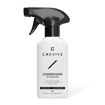 Produktbild von CREVIVE Lederreiniger mit Aloe Vera + Schwamm - Kraftvolle Lederreinigung - Lederreiniger Auto - Lederreiniger Sofa - 250 ml