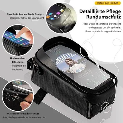 Produktbild von Famanu Fahrradtasche mit Telefonhalterung - wasserdicht, reflektierendes Design, für Smartphones bis 7 Zoll