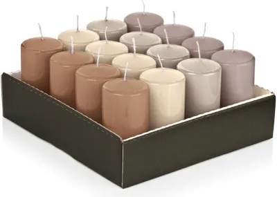 Produktbild von Stumpenkerzen "Natural Grey" 120 x Ø 58 mm, 16 Stück