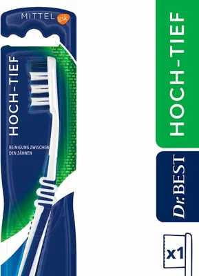 Produktbild von Dr.Best Zahnbürste Hoch-Tief Mittlere Härte – 1 Stück