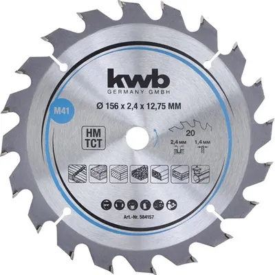 Produktbild von kwb 584157 Hartmetall Kreissägeblatt 156 x 12.75 mm 1 St