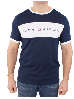 Immagine prodotto di T-shirt uomo maglietta manica corta girocollo TH TOMMY HILFIGER articolo UM0UM01170 CN SS TEE LOGO FLAG, S, Cotone 100%