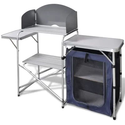 Immagine prodotto di vidaXL Cucina da campeggio pieghevole con paravento in alluminio