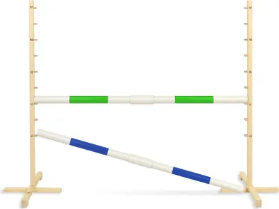 Image de Hobby Horse Hinder 160cm avec deux barres vert et bleu