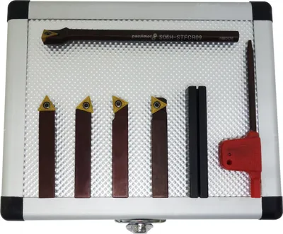 Produktbild von PAULIMOT Drehmeißel-Set mit Wendeplatten, 6 mm, 5-teilig inkl. Bohrstange Ø 6 mm