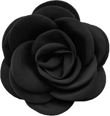 Imagen del producto de Broche de rosa "Satinsatin", hecho a mano, 10 cm, ideal para ropa y accesorios
