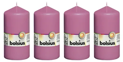 Produktbild von 4er-Set Stumpenkerze - Höhe 13 cm - Durchmesser 6,8 cm - Fuchsia