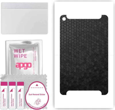 Produktbild von apgo Rückseite Schutzfolie, Skin, kompatibel mit LG G Pad 5 10.1, Hinten Displayschutzfolie aus Vinylfolie, kratzfest, einfache Montage - Schwarze Honigwabe
