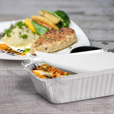 Produktbild von 100x Alu-Servierschale Aluschale Menüschale Grillschale 660ml 186x137x49mm