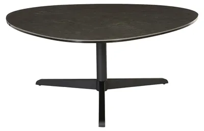 Produktbild von Miliboo - Design-Couchtisch aus schwarzer Keramik und Metall L100 cm LEWA