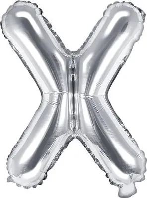 Produktbild von Folienballon Buchstabe „X“, 35cm, silber (1 Karton / 50 Stück)