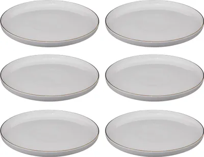 Zdjęcie produktu dla Talerze obiadowe porcelanowe SUBLIMA, złota obwódka, 6 sztuk x Ø 27 cm