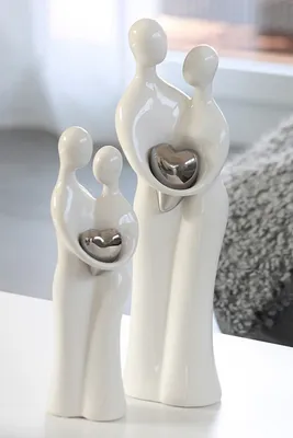 Obrázok produktu pre GILDE Figúrka, pár, "Paar", motív srdca, keramika, biela, , v. 39 cm 86650