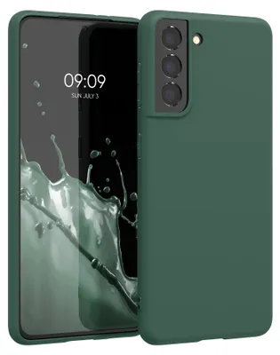 Produktbild von kwmobile Handyhülle für Samsung Galaxy S21 Hülle - TPU Case - Kabelloses Laden - Schutzhülle Cover in Tannengrün