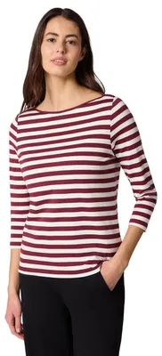 Produktbild von Street One Gestreiftes Shirt Truffle red 44