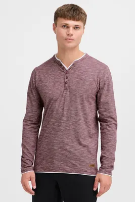 Produktbild von SOLID SDBelagos Herren Longsleeve Langarmshirt Shirt mit Grandad-Ausschnitt 100% Baumwolle Regular fit