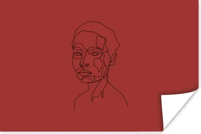 Produktbild von MuchoWow® Poster Linienkunst - Frau - Minimalismus 180x120 cm - Fotoplakat