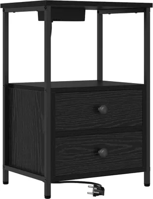 Produktbild von Nachttisch Schwarz Eichen-Optik 40 x 31 x 60 cm Holzwerkstoff