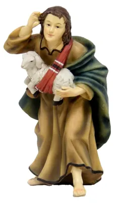 Produktbild von Hirtenfigur mit Schaf, 7 cm, Polyresin