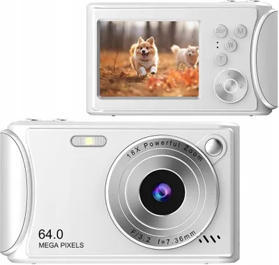 Zdjęcie produktu dla Aparat Cyfrowy Zdjęcia 64MP Filmy 4K / 30fps 18x ZOOM AntiShake / XREC Q18 / Biały