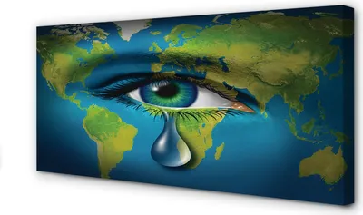Produktbild von Leinwandbild 140x70 Wandkunst Karte von Augentränen
