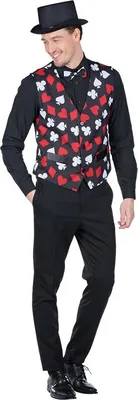 Produktbild von Poker Weste Kartenspiel Karneval Fasching, Groesse:58