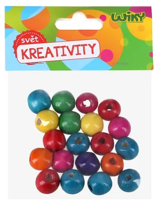 Produktbild von Bunte Holzperlen, 20 Stück, 1,5 cm Durchmesser