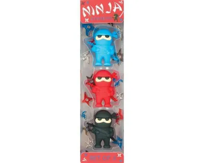 Obrázok produktu pre OOLY Ninja, Čierna, Modrá, Červená, Deti, Blistr, 3 kusov