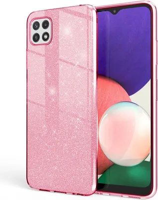 Immagine prodotto di NALIA Robusta custodia glitterata per Samsung Galaxy A22 5G, antiurto, lucida, custodia in silicone rinforzato rosa