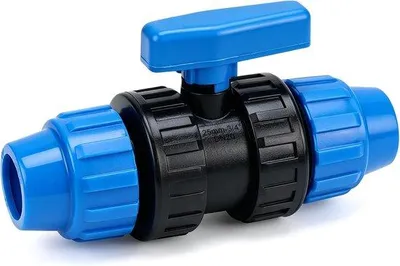 Produktbild von PP-Anschluss 25 mm, 3/4 Zoll, Kugelventil für PE-Rohre, Klemmverbinder, Trinkwasser, Kunststoff, Schnellkupplung für Schlauchanschlüsse
