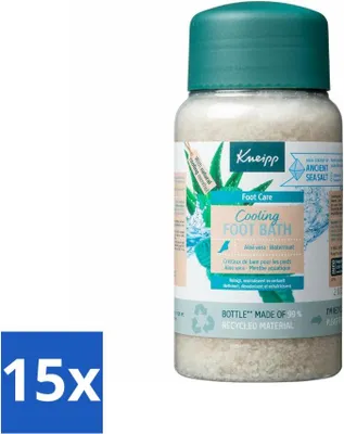 Image de Kneipp Sel de bain pour les pieds - Rafraîchissant - Aloe Vera & Menthe aquatique - 600 g - Lot avantageux - 15 pièces