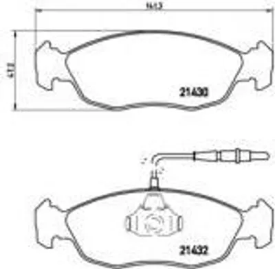 Produktbild von Brembo Bremsbelagsatz, Scheibenbremse Vorderachse P 61 054