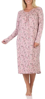 Produktbild von Elegantes frauliches Damen Nachthemd langarm in floralem Design von Normann ; altrose , 48